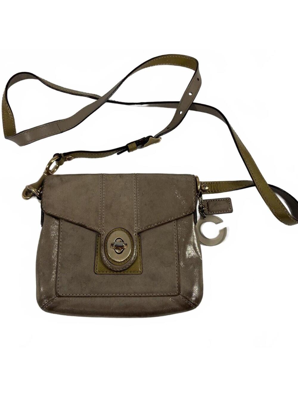 Coach Peyton Metallic Textured Leather Crossbody Bag